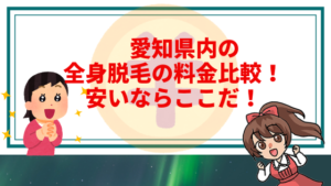 愛知県内の全身脱毛の料金比較！安いならここだ！